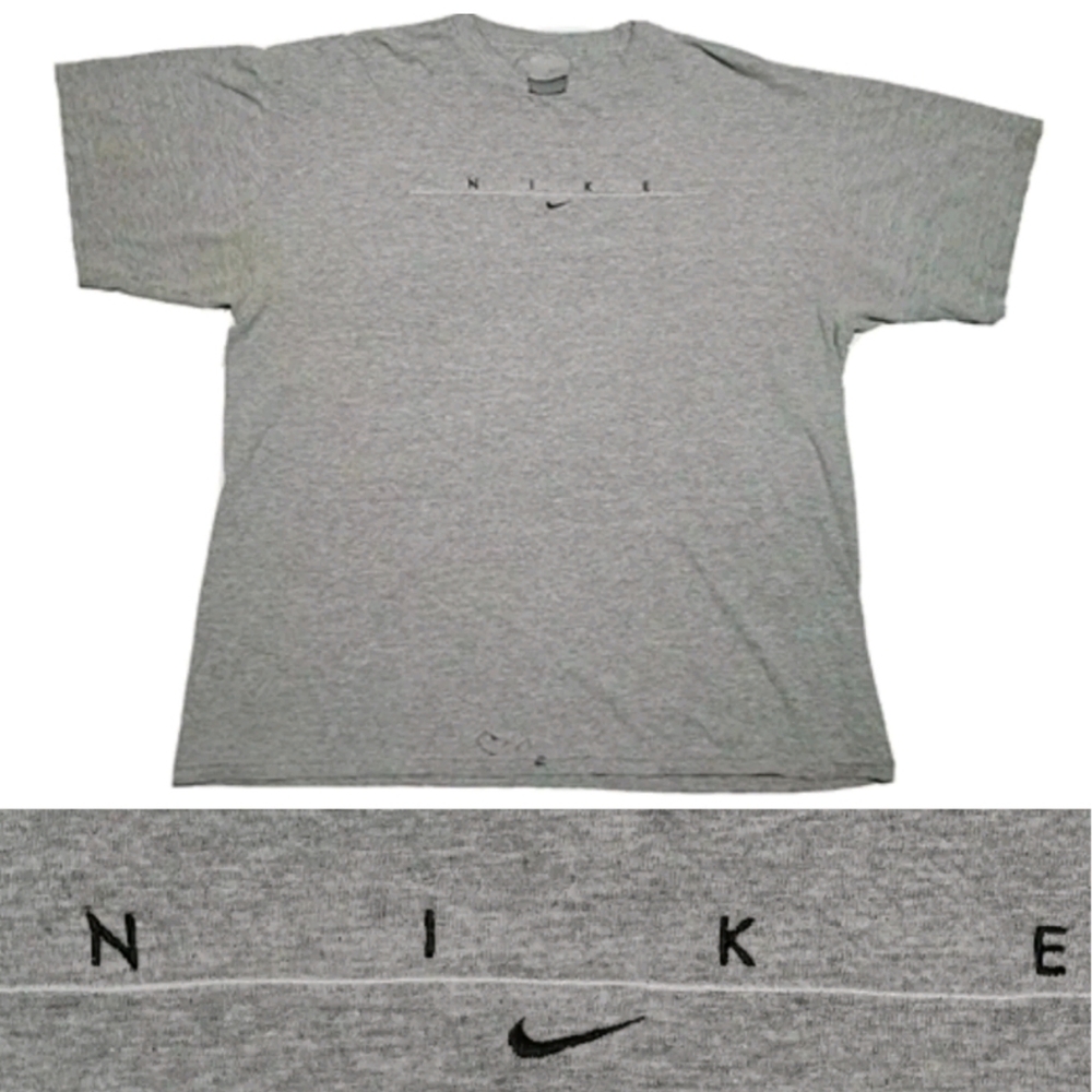 VTG Nike Tattered Tee Swoosh Wide Spellout N I K E